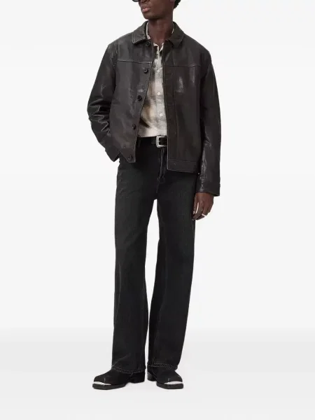 Geanta de piele Allsaints maro