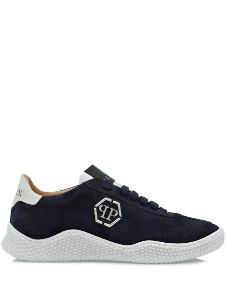 Sneakerși Philipp Plein din piele de căprioară albastru
