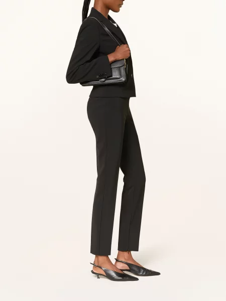 Max Mara Studio Kalhoty Crespo černá