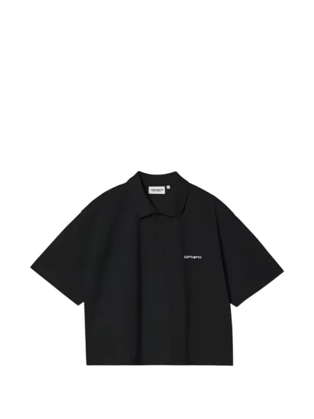 Tricou polo Carhartt Wip cu broderie negru