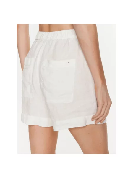 Lniane szorty Tommy Hilfiger białe