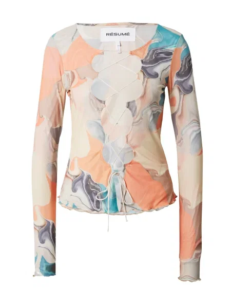 Résumé Tričko Sia tyrkysová / pastelovo / tmavofialová / oranžová žltá