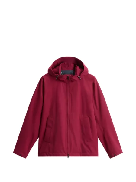 Jachetă cu glugă Woolrich cu glugă roșu