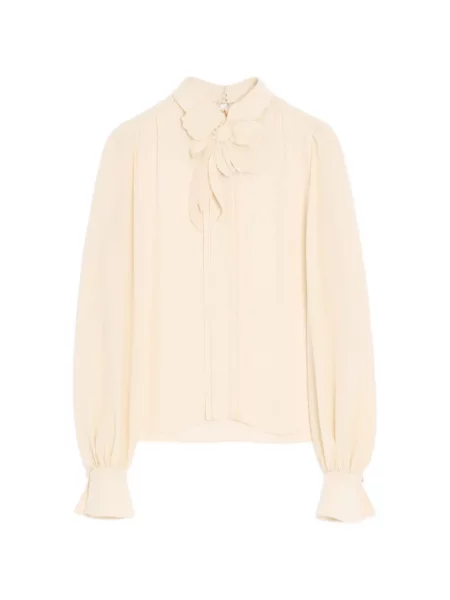 Top Valentino Garavani cu broderie din crep