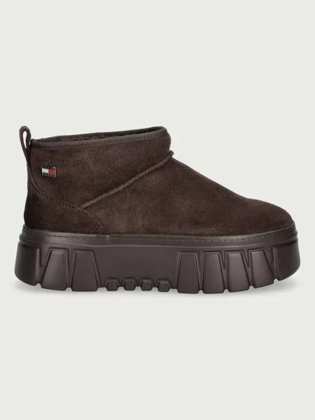 Tommy Jeans TJW SUEDE PLATFORM BOOTS WL snehule dámske kožené hnedá