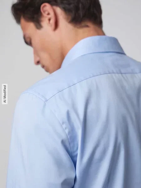 Koszula biznesowa o kroju shaping skinny fit z czystej bawełny Olymp Level 5 błękitna
