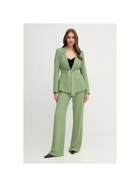 Sandro Ferrone spodnie szerokie high waist zielony