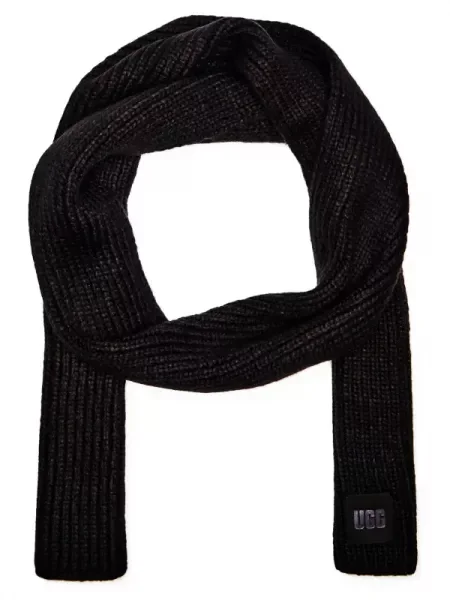 UGG Sál CHUNKY RIB gyapjú hozzáadásával fekete