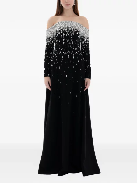 Rochie Dina Melwani de cristal negru