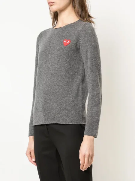 Top Comme Des Garcons Play w serca szary
