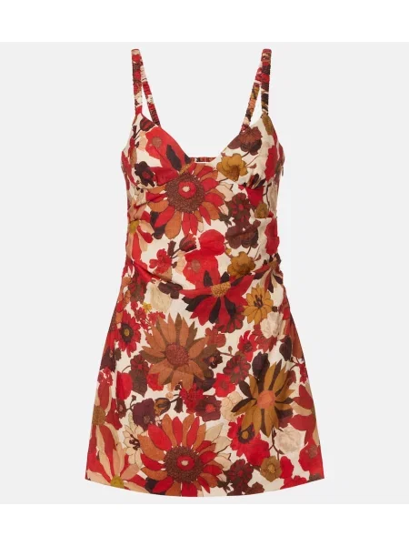 Rochie Sir de in cu model floral roșu