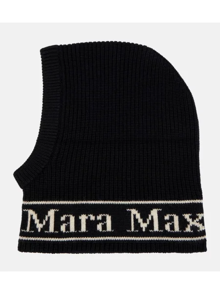Căciulă Max Mara de lână cu autograf negru