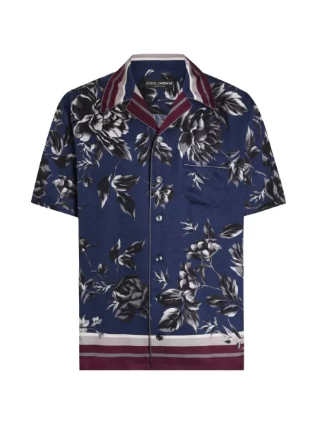 Риза Dolce & Gabbana с принт кепър синьо