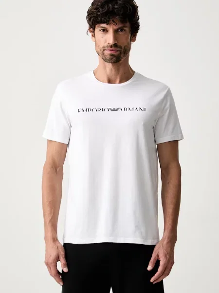 Emporio Armani Underwear tricou loungewear bărbătesc din cu alb