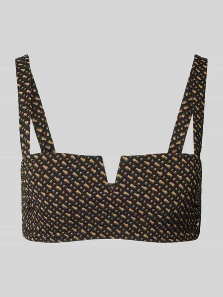 Top bikini ze wzorem na całej powierzchni model ‘BANDEAU’ Boss