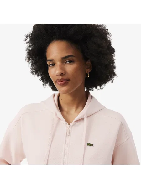 Lacoste Bluza Z Kapturem Z Piki Na różowa