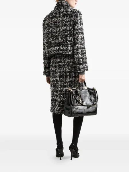 Geacă Dolce & Gabbana din tweed negru