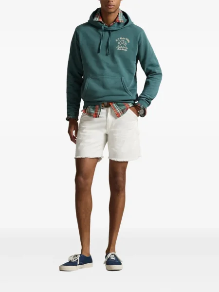 Dlouhá pruhovaná s límcem kšiltovka Polo Ralph Lauren modrá