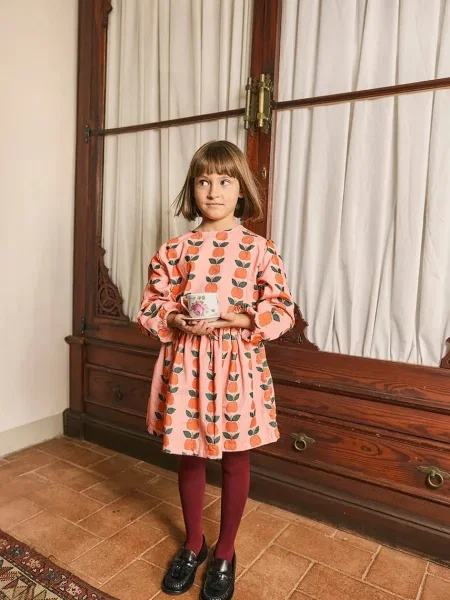 Tinycottons Dětská halenka APPLES BLOUSE růžová