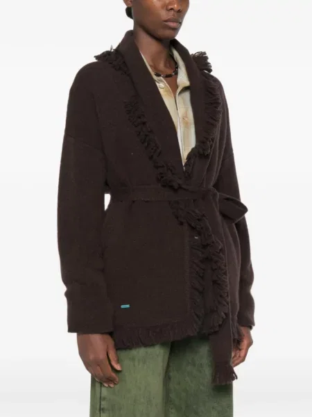 Cardigan Alanui cu franjuri maro