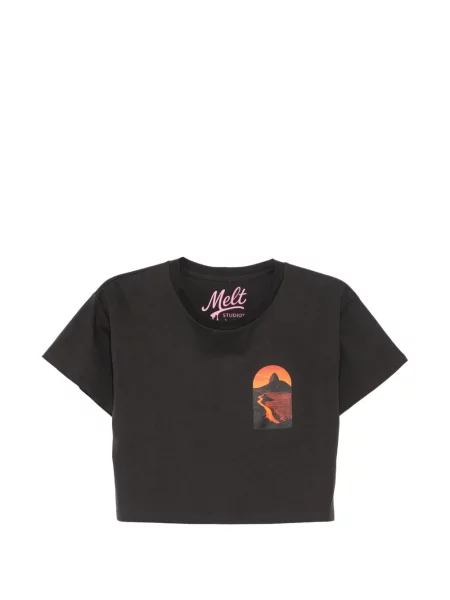 Decupat tricou Melt cu imagine gri