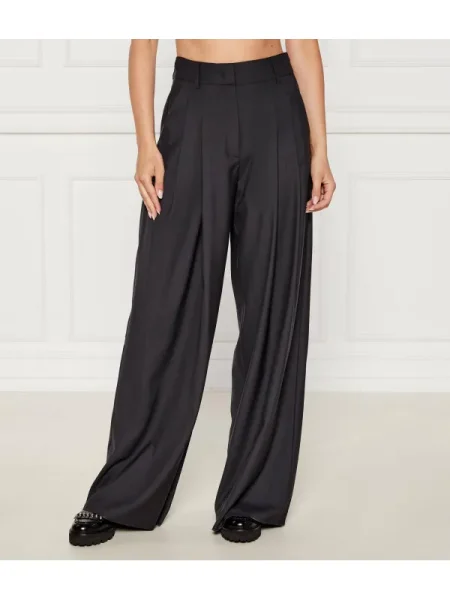 Marella SPORT De lână pantaloni Ulzio | flare fit negru