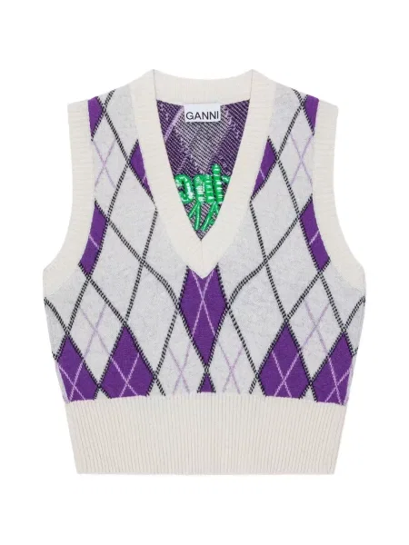 Kamizelka Ganni z dekoltem w serek