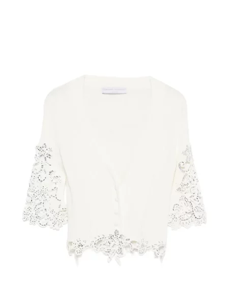 Cardigan Ermanno Scervino din dantelă alb