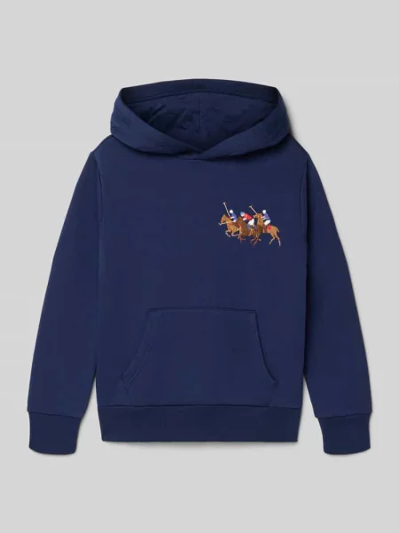 Bluza z kapturem o kroju regular fit z mieszanki bawełny Polo Ralph Lauren granatowa