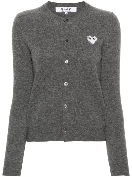 Cardigan Comme Des Garcons Play cu motiv cu inimi gri