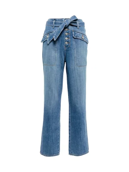 Cropp blugi Veronica Beard cu talie înaltă albastru