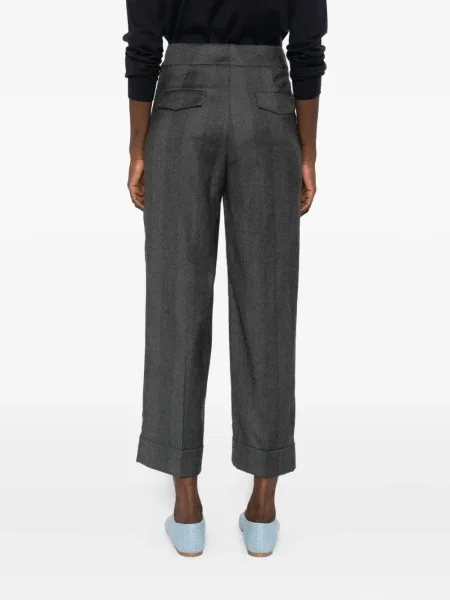 Pantaloni Peserico cu model herringbone gri