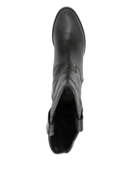 Botine Curiositè din piele cowboy negru