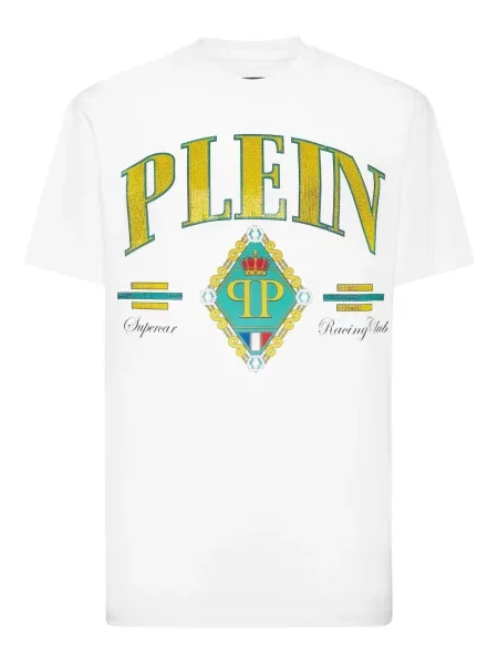Tricou Philipp Plein cu strasuri alb