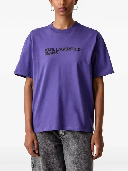Tricou Karl Lagerfeld Jeans cu imagine violet
