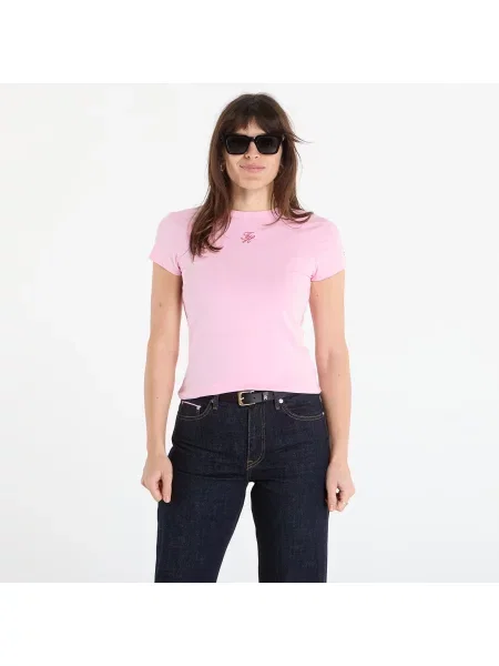 T-shirt Tommy Hilfiger Script Slim Ss Tee ? M ružičasta