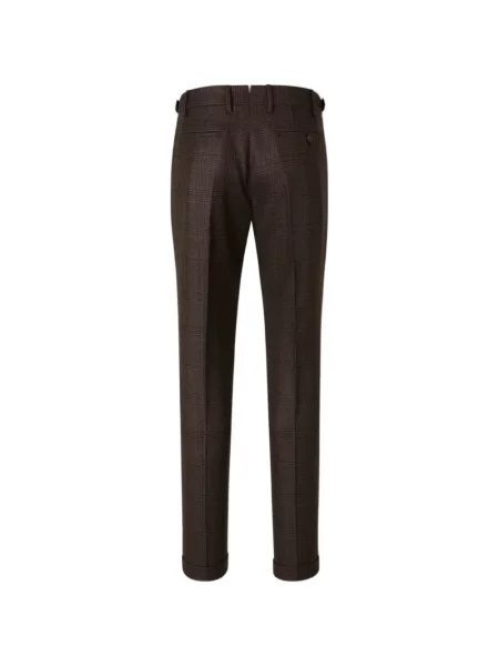 Pantaloni Berwich în carouri maro