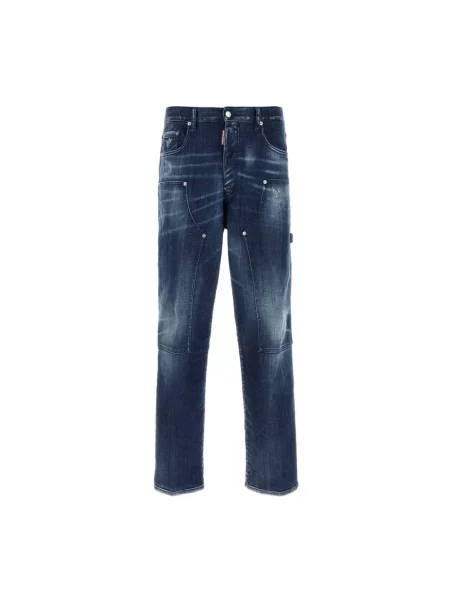 Szerokie jeansy Dsquared2 niebieskie