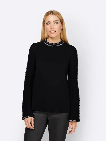 Heine Pulover negru alb