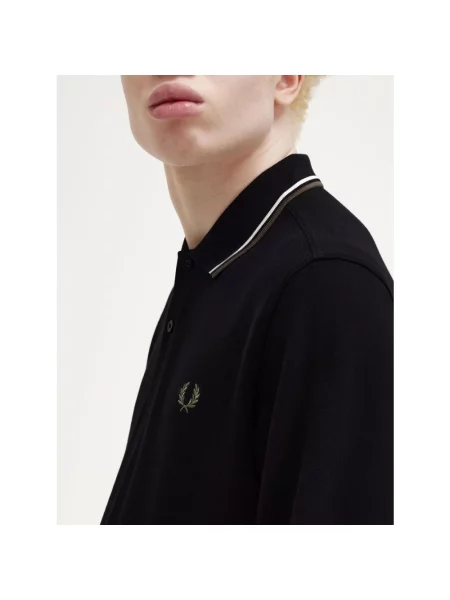 Koszulka polo Fred Perry z długim rękawem czarna