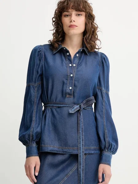 MUNTHE bluză PIKINE bleumarin uni albastru