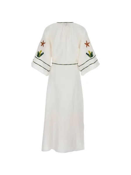 Rochie maxi Benaras By Citrus cu broderie alb