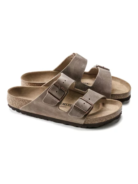 Lekkie klapki Birkenstock skórzane brązowe