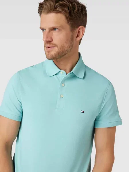 Koszulka polo o kroju slim fit model Tommy Hilfiger niebieska