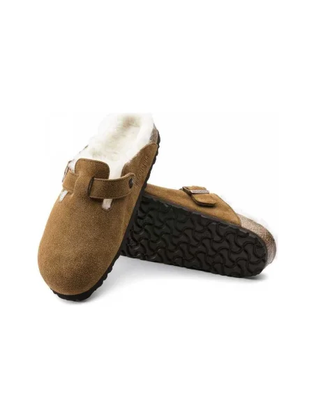 Tenisky Birkenstock z ovčej kože hnedá