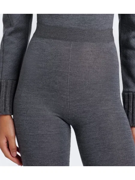 Leggings Bottega Veneta de lână gri