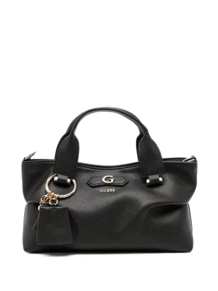 Geantă shopper Guess cu autograf negru