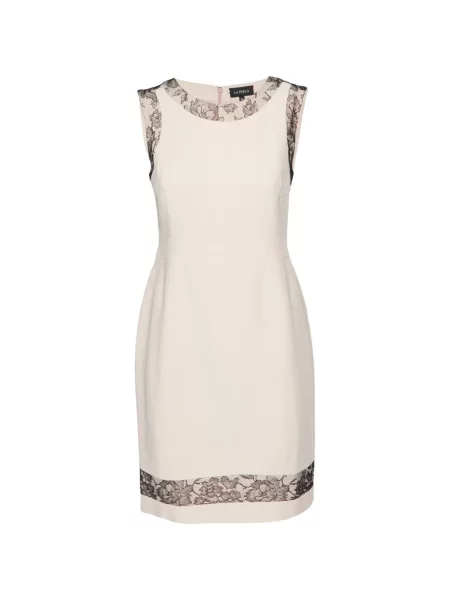 Rochie mini La Perla cu perle din dantelă roz