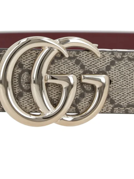 Kožený oboustranný pásek Gucci s přezkou hnědý