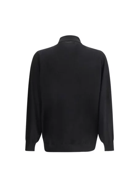 Koszulka polo Brunello Cucinelli wełniana czarna